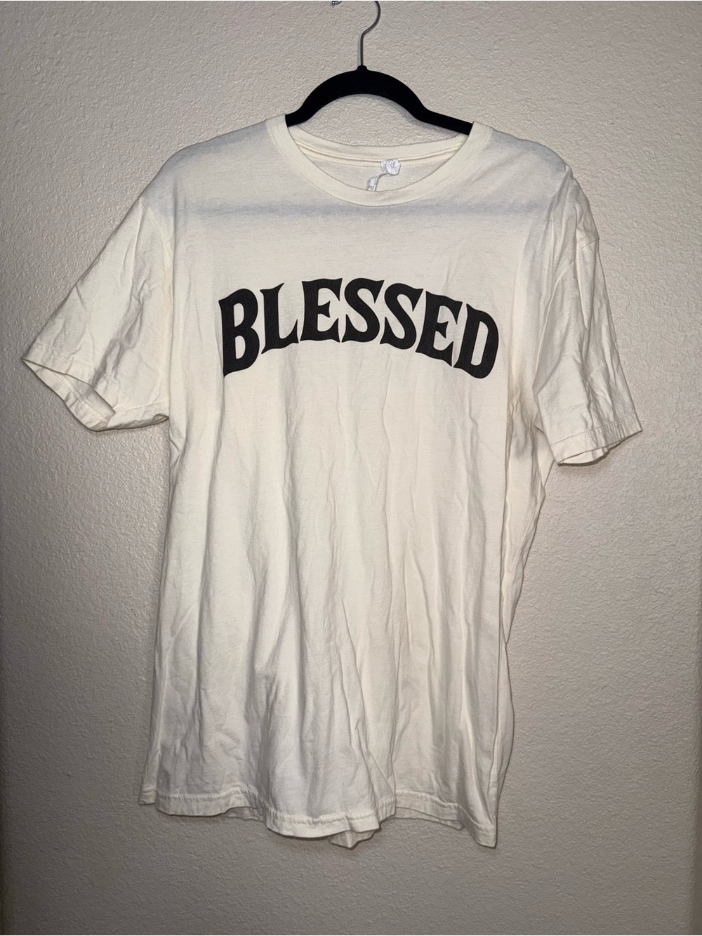 Next Level Apparel Cream 'BLESSED' Graphic Tee
